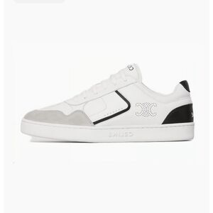 $820 Auth Celine CT-10 Low Top Leather Sneakers White/Black EU 40 US 10 BNIB